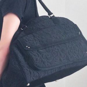 Vera Bradley Quilted Weekender Bag Black Floral